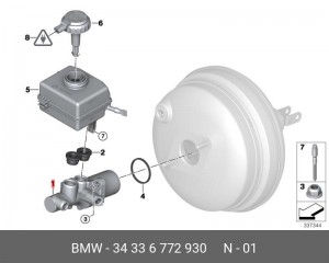 Цилиндр тормозной главный 34 33 6 772 930 BMW