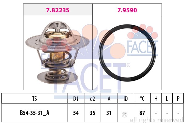 Термостат, охлаждающая жидкость 7.8432 FACET