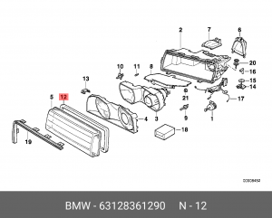 Прокладка, основная фара 63 12 8 361 290 BMW