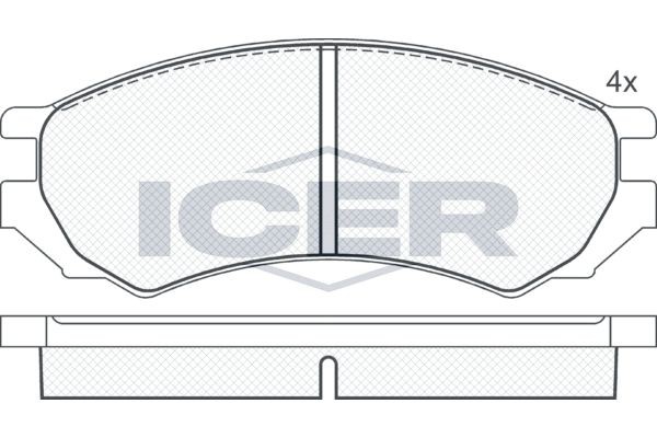 Комплект тормозных колодок, диско 180878 ICER