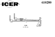 Сигнализатор, износ тормозных колодок 610280 ICER