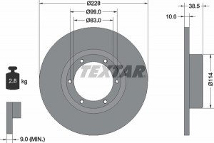 Тормозной диск 92009200 TEXTAR