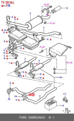 Труба приемная 83BB5246GC FORD