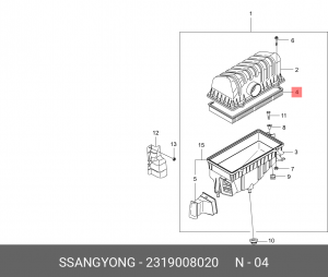 Воздушный фильтр 2319008020 SSANG YONG