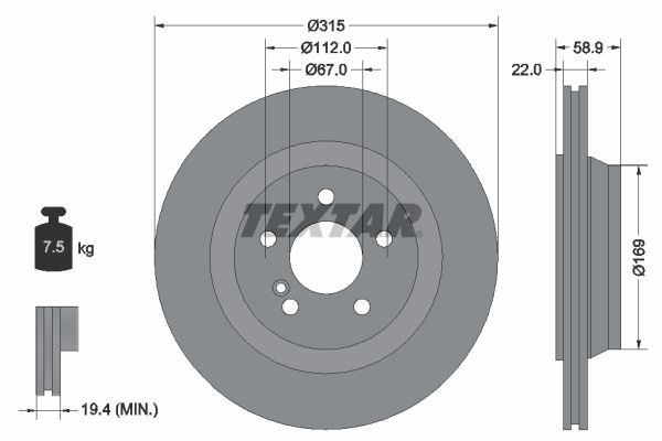 Тормозной диск 92109000 TEXTAR