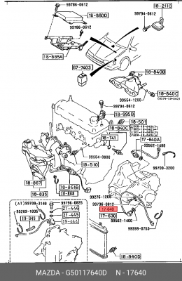 Выключатель, фара заднего хода G501-17-640D MAZDA