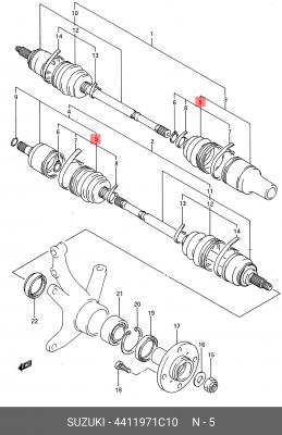 Комплект пылника, приводной вал 44119-71C10 SUZUKI