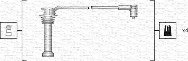 Ккомплект проводов зажигания 941318111142 MAGNETI MARELLI