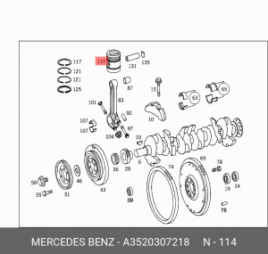 Поршень ДВС A3520307218 MERCEDES BENZ