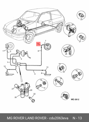Тормозной шланг CDU2063EVA MG ROVER LAND ROVER