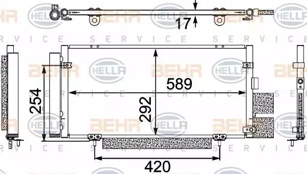 Конденсатор, кондиционер 8FC351304121 HELLA