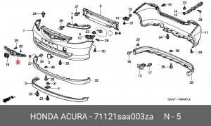 Решетка радиатора 71121SAA003ZA HONDA