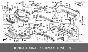 Накладка противотуманной фары 71102SEA010ZD HONDA