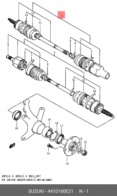 Шарнирный комплект, приводной вал 44101-80E21 SUZUKI