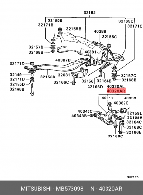 Рычаг независимой подвески колеса, подвеска колеса MB573098 MITSUBISHI