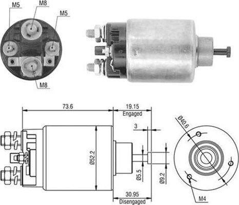 Тяговое реле, стартер 940113050412 MAGNETI MARELLI