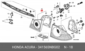 Фонарь задний 34156SNBG02 HONDA