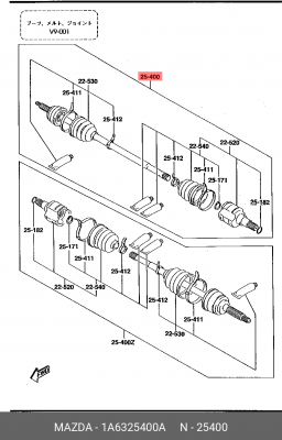 ШРУС 1A6325400A MAZDA