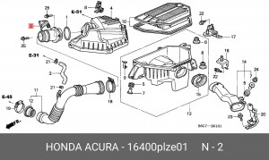 Расходомер воздуха 16400PLZE01 HONDA