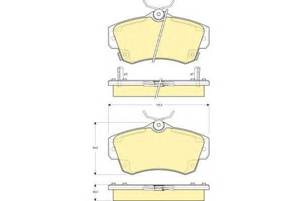 Комплект тормозных колодок, диско 6141181 GIRLING