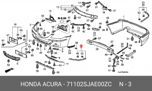 Накладка бампера 71102SJAE00ZC HONDA