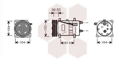 Компрессор, кондиционер 5800K074 VAN WEZEL