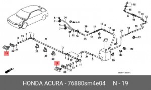 Форсунка стеклоомывателя 76880SM4E04 HONDA