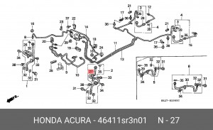 Кронштейн, тормозный шланг 46411SR3N01 HONDA