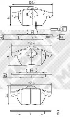 Комплект тормозных колодок, диско 6714 MAPCO