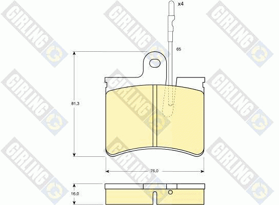 Комплект тормозных колодок, диско 6102879 GIRLING