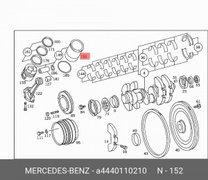 Гильза цилиндра ДВС A4440110210 MERCEDES BENZ