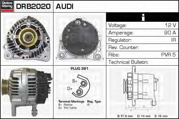 Генератор DRB2020 DELCO REMY