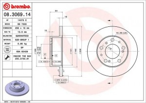 Тормозной диск 08.3069.14 BREMBO
