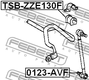 Втулка стабилизатора TSB-ZZE130F FEBEST