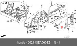 Крыло переднее 60211SEA000ZZ HONDA