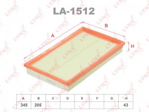 Фильтр воздушный LA-1512 LYNXAUTO
