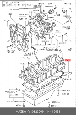 Прокладка, маслянный поддон V10123099 MAZDA