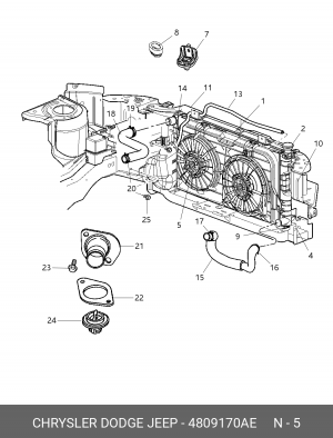 Вентилятор, охлаждение двигателя 4809170AE CHRYSLER