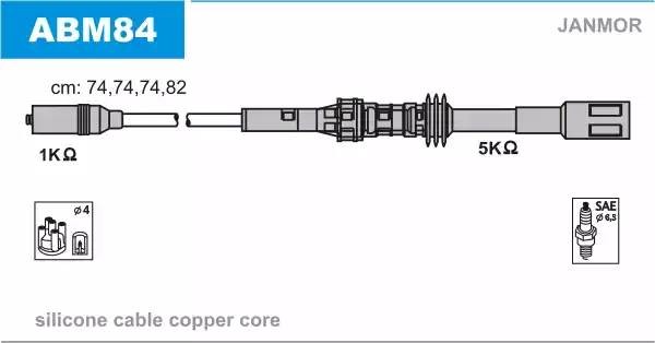 Ккомплект проводов зажигания ABM84 JANMOR