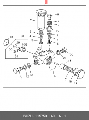 Топливный насос; Насос, топливоподающяя система 1-15750-114-0 ISUZU