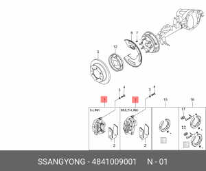 Суппорт тормозной 4841009001 SSANG YONG