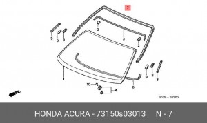 Молдинг стекла 73150S03013 HONDA