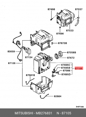 Испаритель, кондиционер MB276831 MITSUBISHI