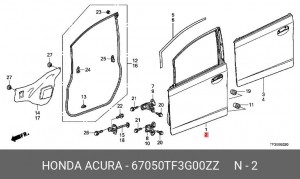 Панель двери наружная 67050TF3G00ZZ HONDA