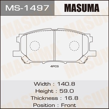 Колодки тормозные дисковые MS1497 MASUMA