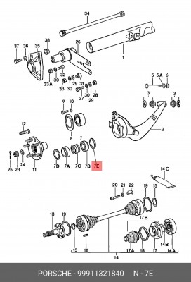 Прокладка вала 99911321840 PORSCHE