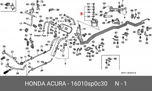 Топливный фильтр 16010SP0C30 HONDA
