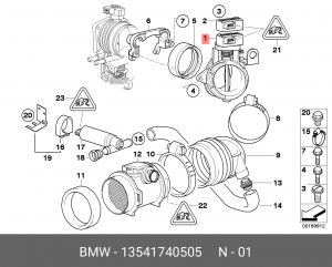 Патрубок дроссельной заслонки 13 54 1 740 505 BMW