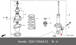 Амортизатор 52611-S9A-A12 HONDA