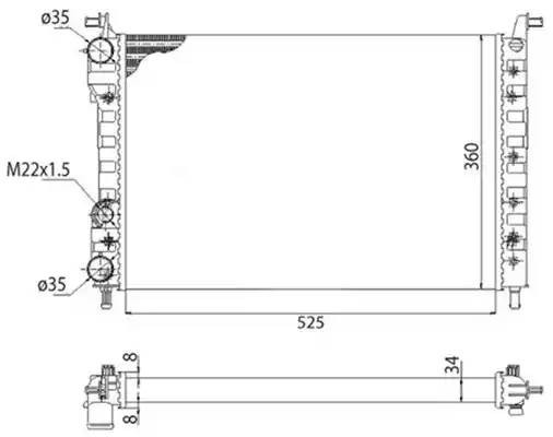 Радиатор охлаждения ДВС 350213259003 MAGNETI MARELLI